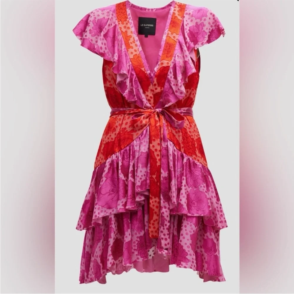 Le Superbe Aurora Flora Lil Flirt Ruffle Mini Dress - Picture 12 of 16